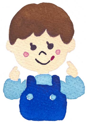 ぼくのほっぺに”福”がきた