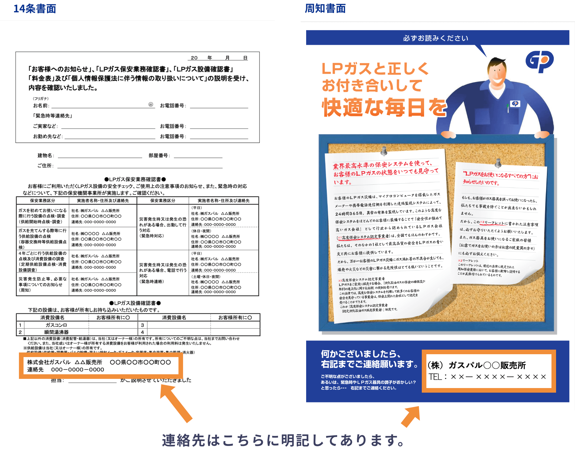 ガスのご使用開始時にお渡しした書類